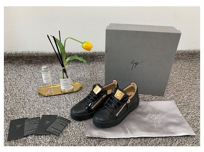 Giuseppe Zanotti Sneakers nere da donna placcate in oro Mayland Nero - vista 2