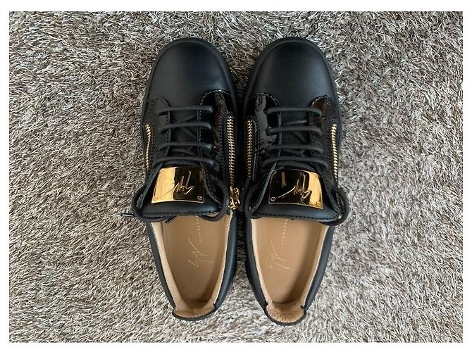 Giuseppe Zanotti Sneakers nere da donna placcate in oro Mayland Nero - vista 3