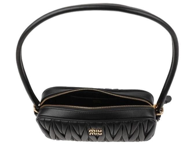 Miu Miu Borsa a spalla in nappa trapuntata Nero - vista 4