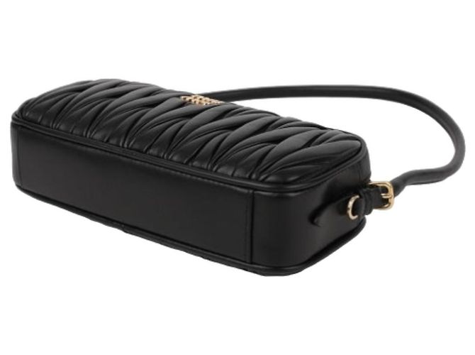 Miu Miu Borsa a spalla in nappa trapuntata Nero - vista 6