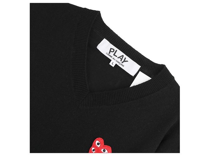 Comme Des Garcons Suéter de malha com patch Double Heart Preto - vista 5