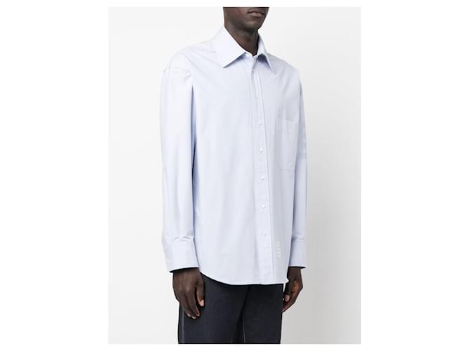 Thom Browne Camicia in cotone con maniche diagonali Blu - vista 6