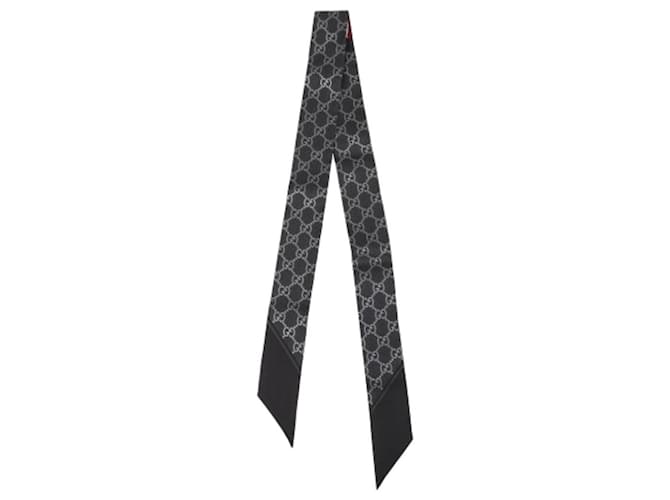 Gucci Schmaler Twilly-Seidenschal Schwarz - Ansicht 3