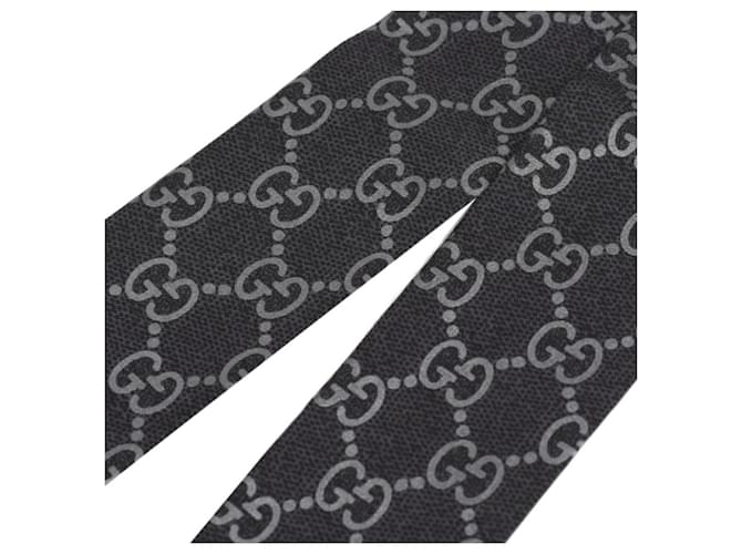 Gucci Schmaler Twilly-Seidenschal Schwarz - Ansicht 6