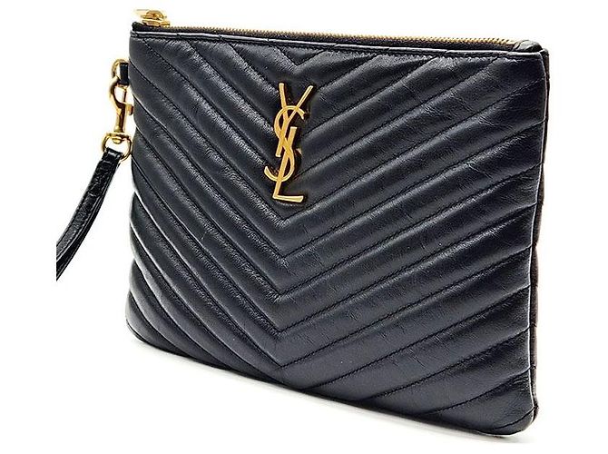 Saint Laurent Clutch Monogram Piccola Nero - vista 2