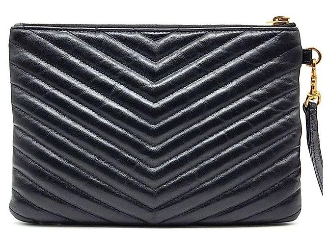 Saint Laurent Clutch Monogram Piccola Nero - vista 3