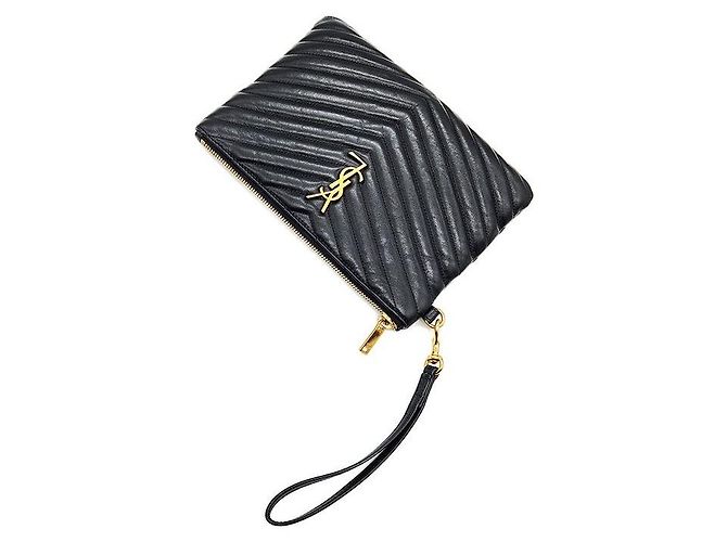 Saint Laurent Clutch Monogram Piccola Nero - vista 4