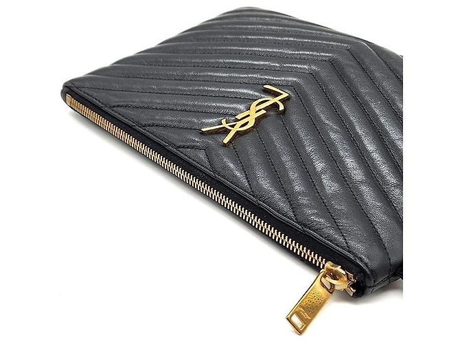 Saint Laurent Clutch Monogram Piccola Nero - vista 5