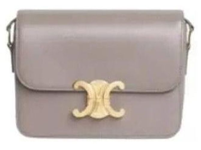 Céline Borsa TRIOMPHE in pelle di vitello lucida Bianco - vista 4