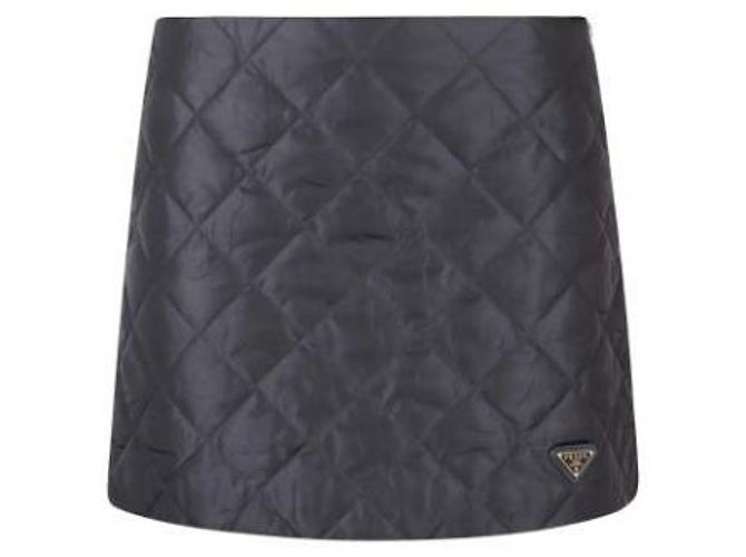 Prada Leichter Stepp-Minirock Schwarz - Ansicht 5