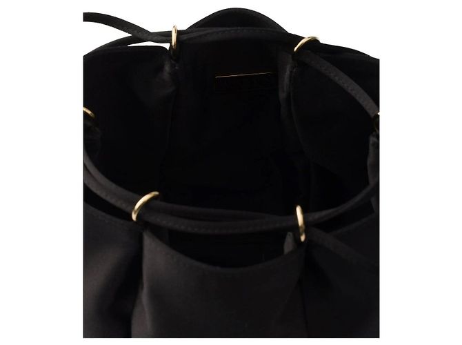 Prada Mini borsa a secchiello in satin nero - vista 4