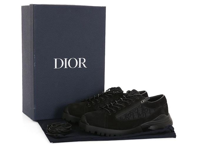 Dior Combat Wildleder Oblique Derby Schuhe Schwarz - Ansicht 12