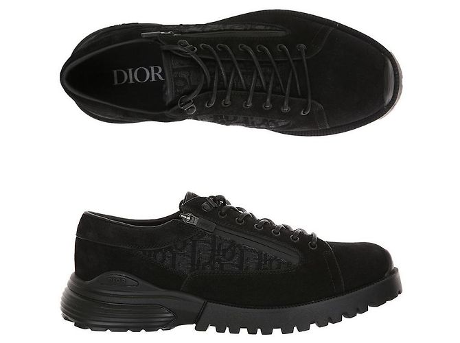 Dior Combat Wildleder Oblique Derby Schuhe Schwarz - Ansicht 2