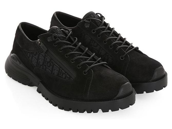 Dior Combat Wildleder Oblique Derby Schuhe Schwarz - Ansicht 4