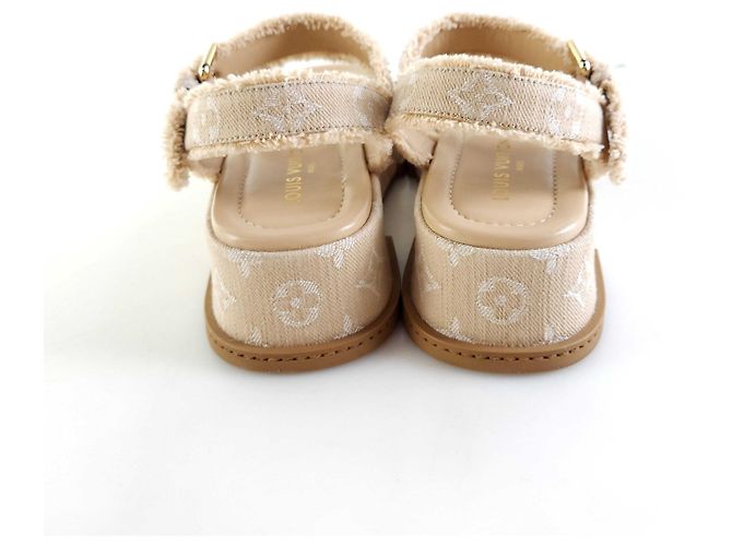 Louis Vuitton Raffia Monogram Maya Plattformsandalen Orange - Ansicht 4