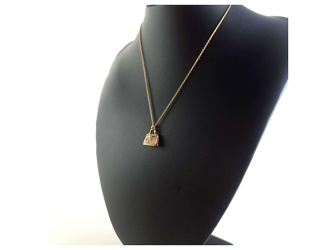 Hermès Amulette Kelly Diamant Anhänger Halskette Schwarz - Ansicht 2
