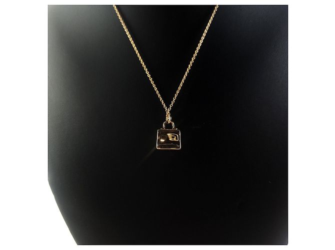 Hermès Amulette Kelly Diamant Anhänger Halskette Schwarz - Ansicht 4