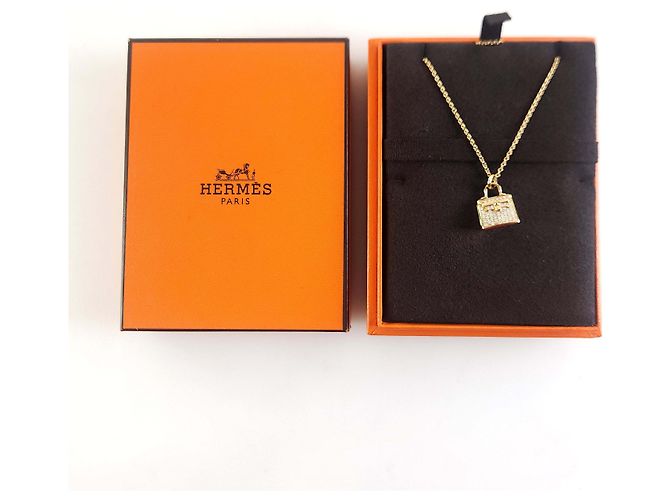 Hermès Amulette Kelly Diamant Anhänger Halskette Schwarz - Ansicht 6