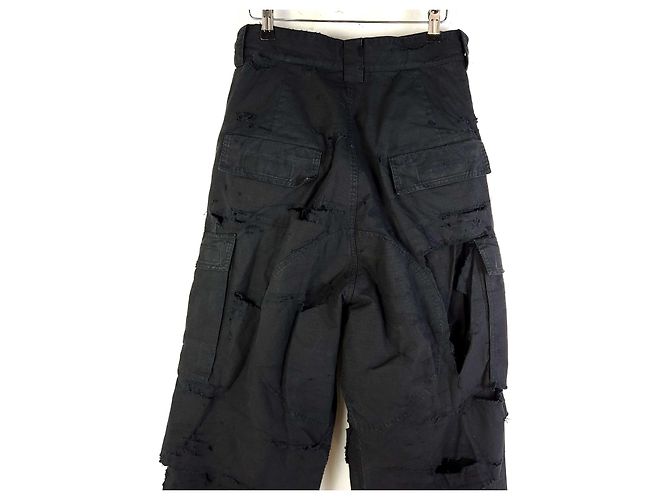 Balenciaga Distressed Large Cargo Pants Black - view 4