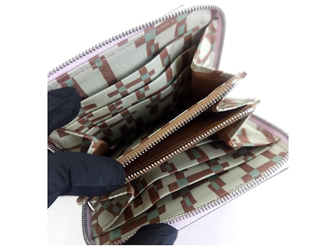 Hermès Appsong Seiden-Compact-Wallet Silber - Ansicht 6