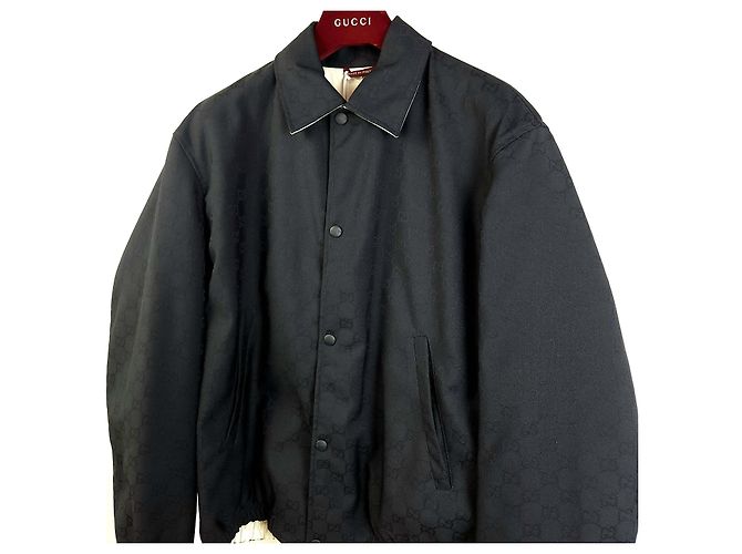 Gucci Jaqueta de algodão reversível Preto - vista 2
