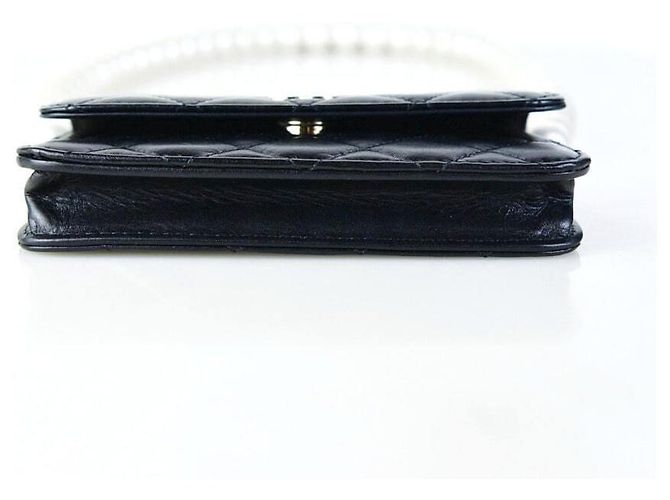 Chanel Pearl Strap Wallet On Chain Crossbody Black - view 4
