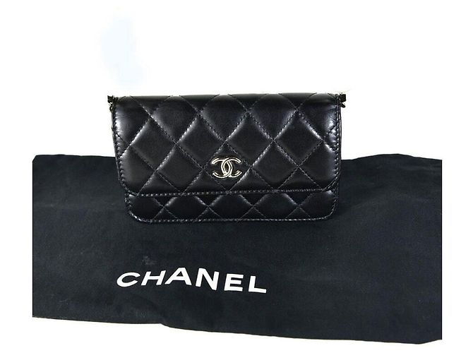 Chanel Pearl Strap Wallet On Chain Crossbody Black - view 6