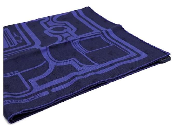 Hermès Seidenschal quadratisch Blau - Ansicht 2