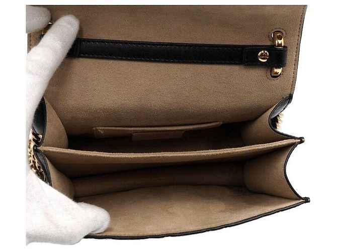 Fendi Mini borsa a flap con logo FF e catena dorata - vista 5