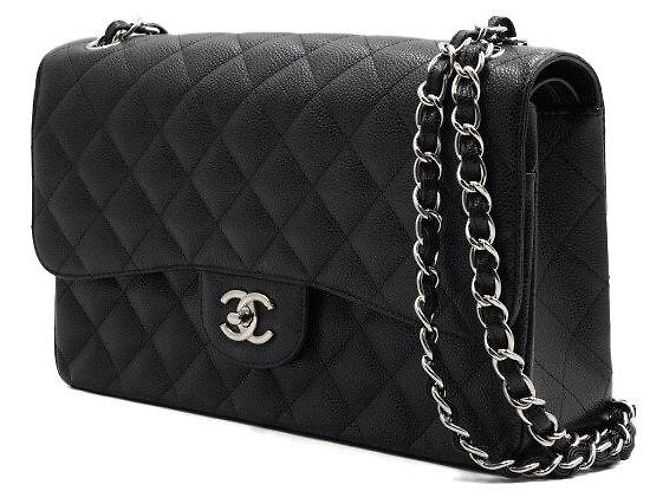 Chanel Borsa classica grande con pattina Nero - vista 2