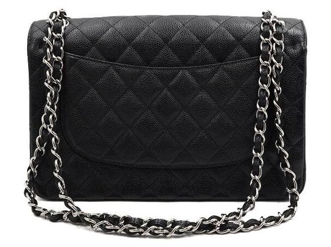 Chanel Borsa classica grande con pattina Nero - vista 4