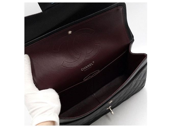 Chanel Borsa classica grande con pattina Nero - vista 5
