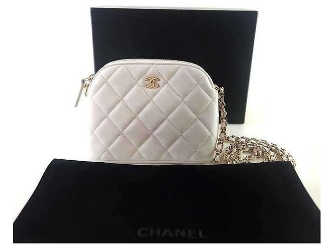 Chanel Borsa a tracolla in caviar Argento - vista 6