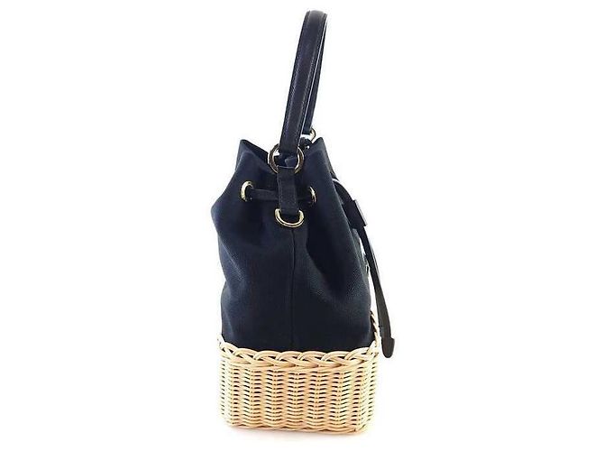 Prada Borsa a secchiello in tela intrecciata Plage a tracolla - vista 2