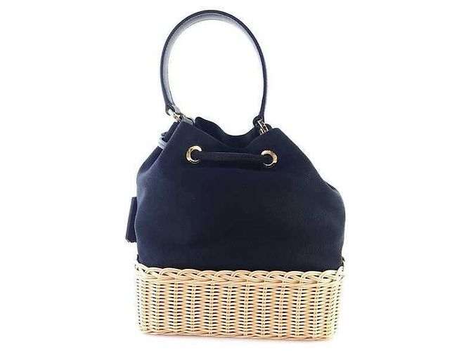 Prada Borsa a secchiello in tela intrecciata Plage a tracolla - vista 3