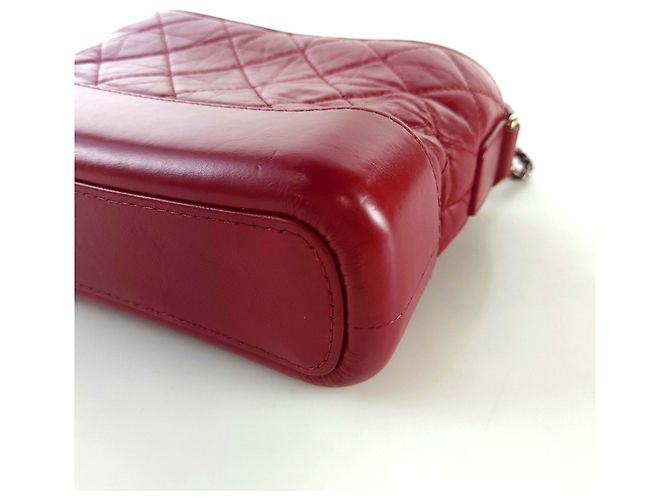 Chanel Borsa hobo Gabrielle con lettering, borsa a spalla, borsa a tracolla Rosso - vista 5