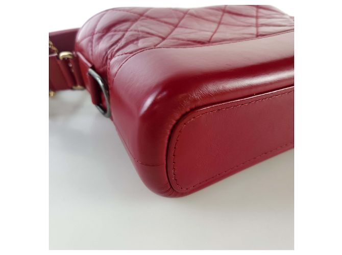 Chanel Borsa hobo Gabrielle con lettering, borsa a spalla, borsa a tracolla Rosso - vista 6