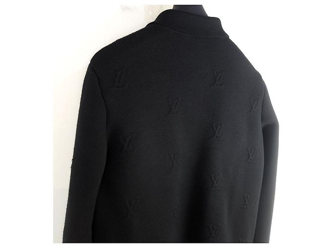 Louis Vuitton LV geprägte technische Wollblouson mit Reißverschluss Schwarz - Ansicht 4
