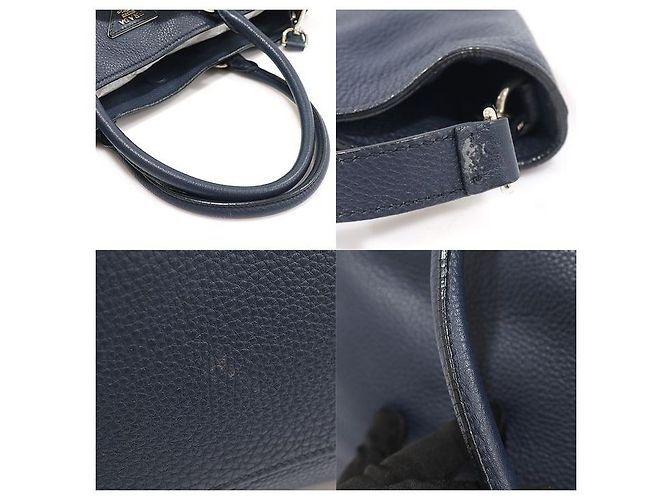 Prada Bolsa triangular em vitello daino navy com hardware prateado Azul - vista 6