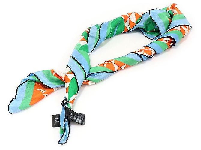 Prada Foulard quadrato in twill di seta stampato multicolore - vista 4