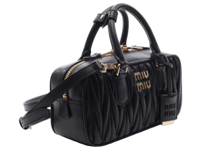 Miu Miu Borsa Materasse Arcadia Regular Nero - vista 4