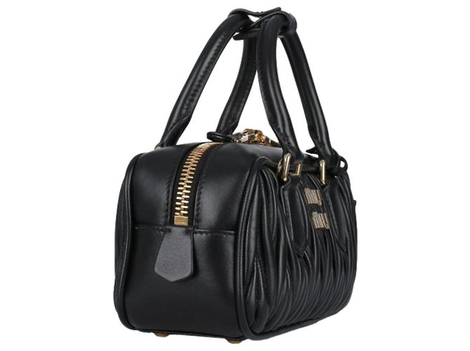 Miu Miu Borsa Materasse Arcadia Regular Nero - vista 5