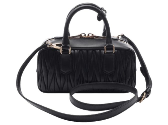 Miu Miu Borsa Materasse Arcadia Regular Nero - vista 6