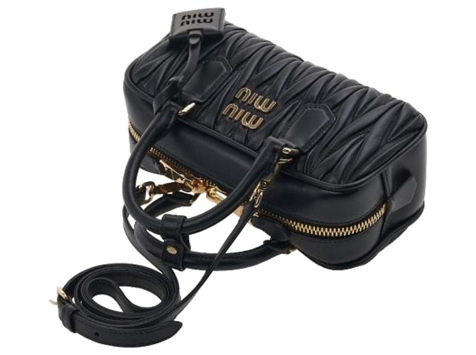 Miu Miu Borsa Materasse Arcadia Regular Nero - vista 7