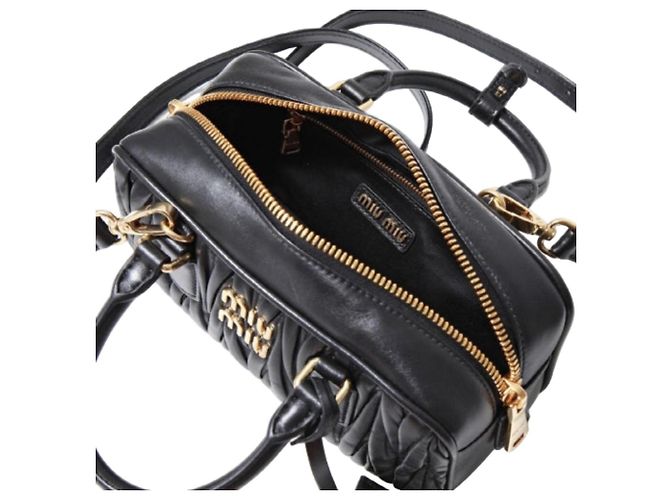 Miu Miu Borsa Materasse Arcadia Regular Nero - vista 9