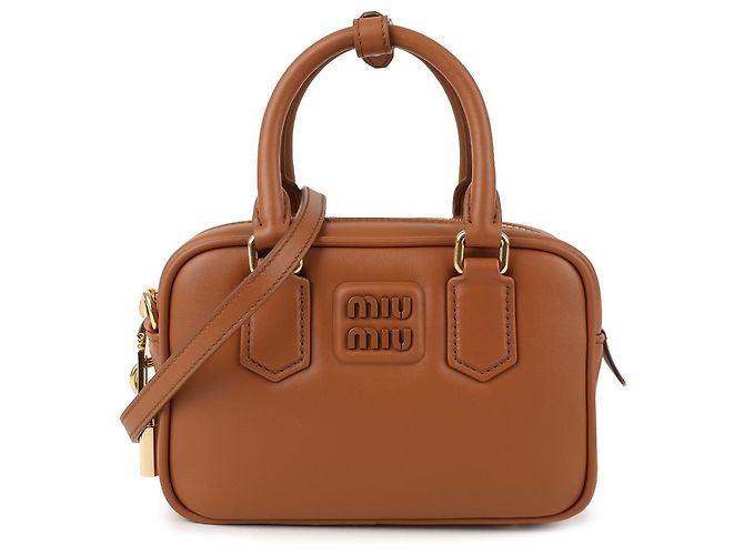 Miu Miu Lederhandtasche Braun - Ansicht 3
