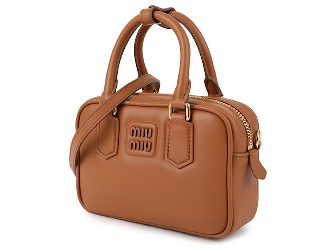 Miu Miu Lederhandtasche Braun - Ansicht 4