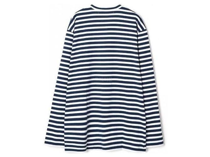 Comme Des Garcons Langarm-T-Shirt mit gestreiftem Design und rotem Herz-Patch AX - Ansicht 5
