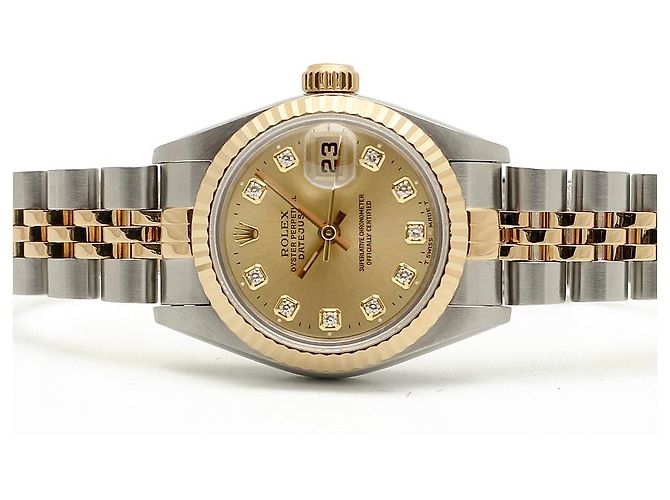 Rolex Reloj Combo para Mujer Datejust en Oro Champán con Diamantes Dorado - vista 18