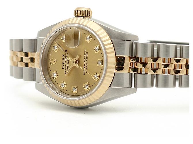 Rolex Reloj Combo para Mujer Datejust en Oro Champán con Diamantes Dorado - vista 19